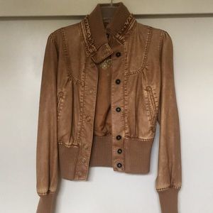 Brown pleather jacket